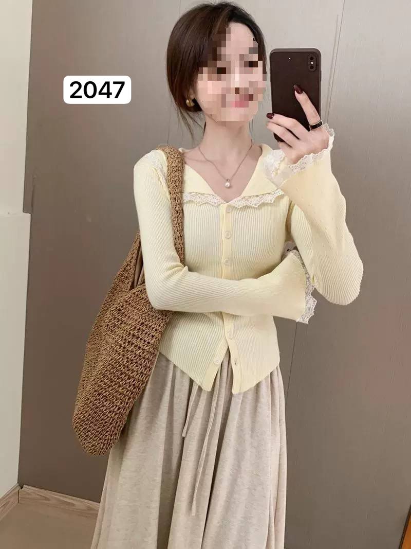 بلوز بافت مجلسی یقه گیپور زنانه کد 2047