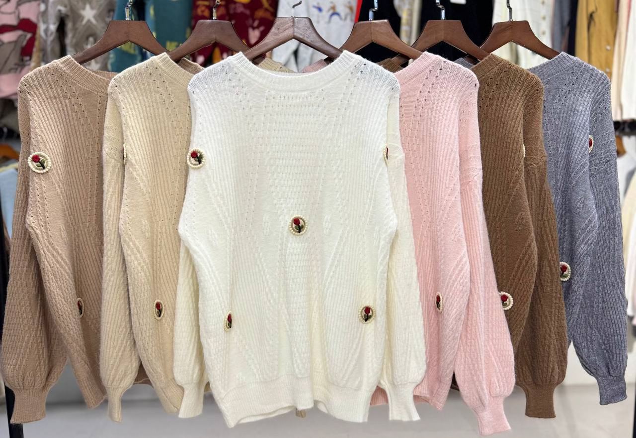 بلوز بافت یقه گرد موهر 6 رنگ سفارشی زنانه کد 1694