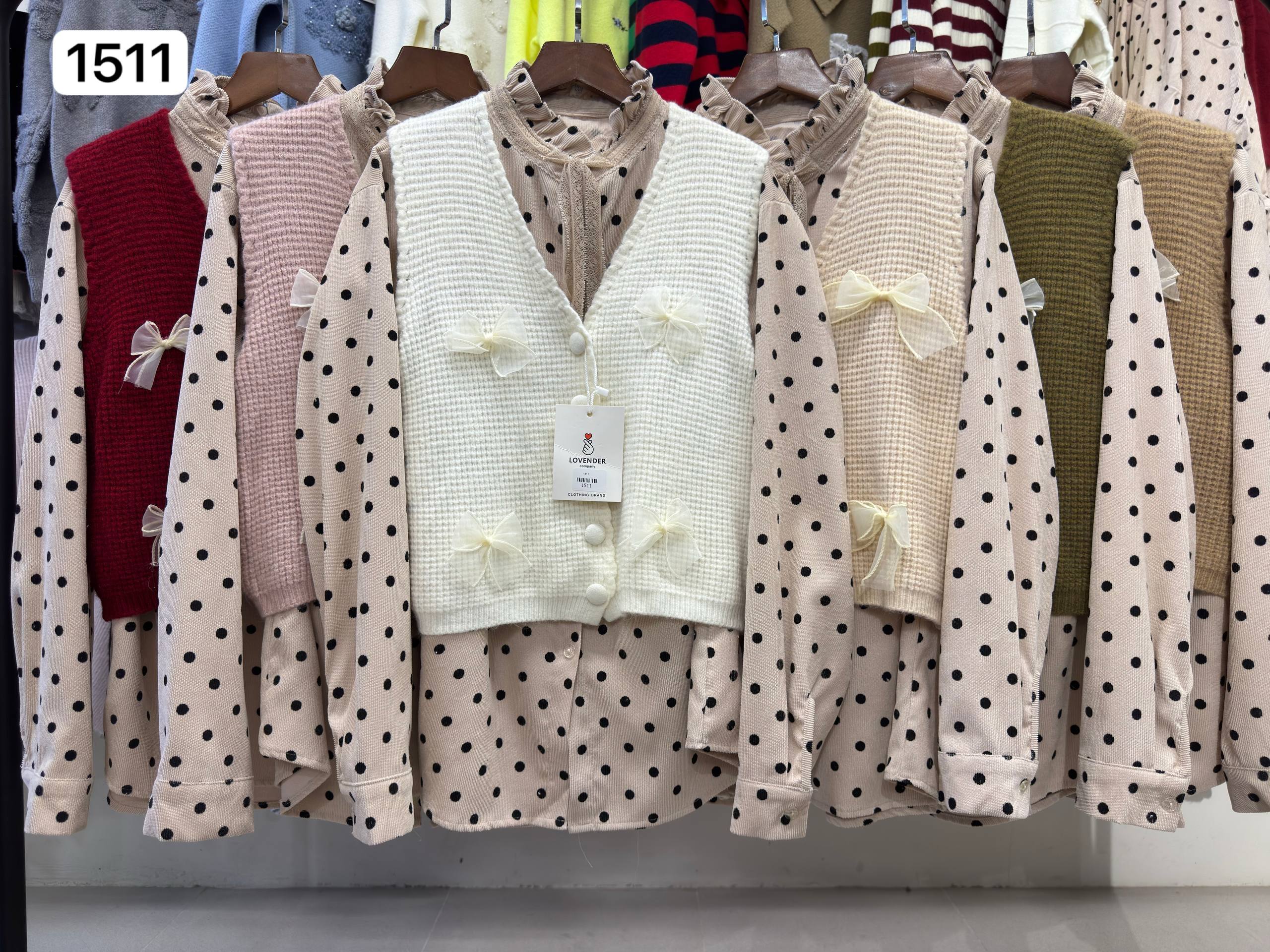 ست ژیله بافت و شومیز کبریتی کار شده کد 1511