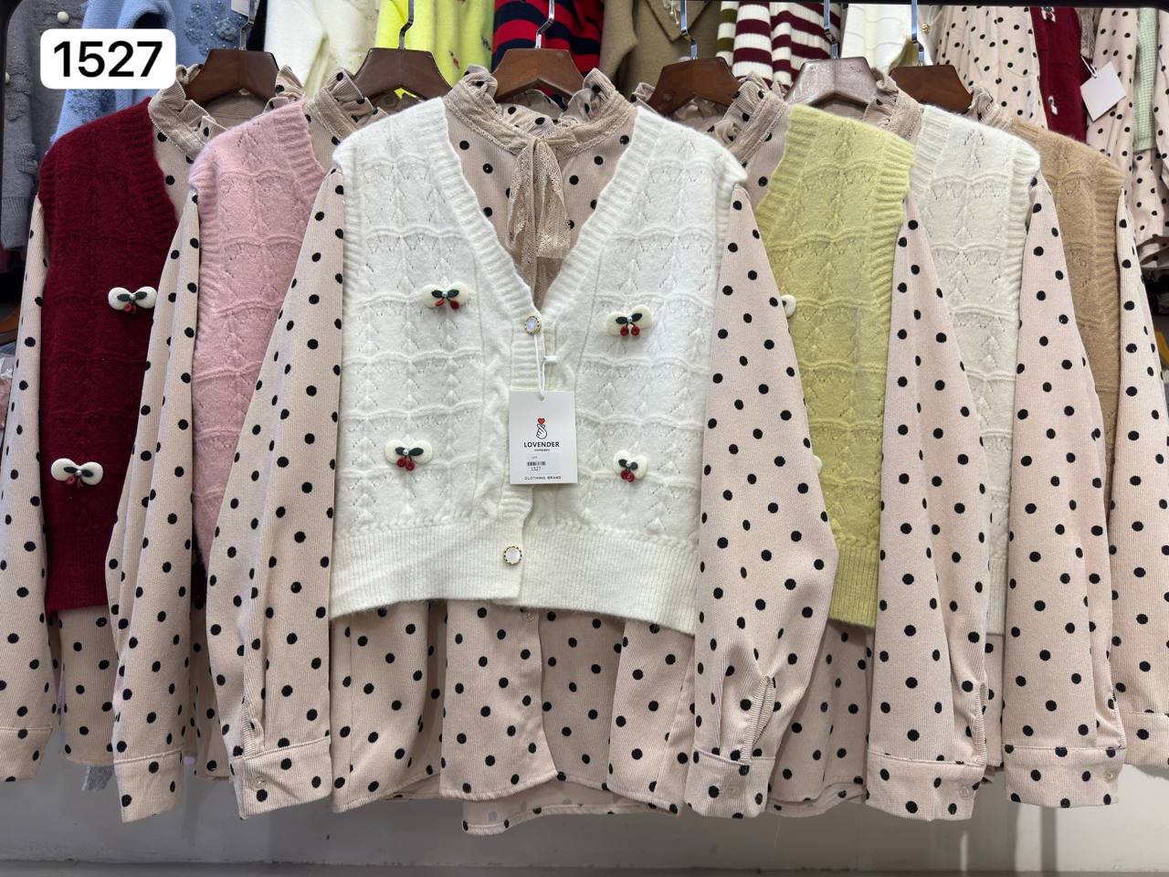 ست ژیله بافت و شومیز کبریتی کار شده کد 1527