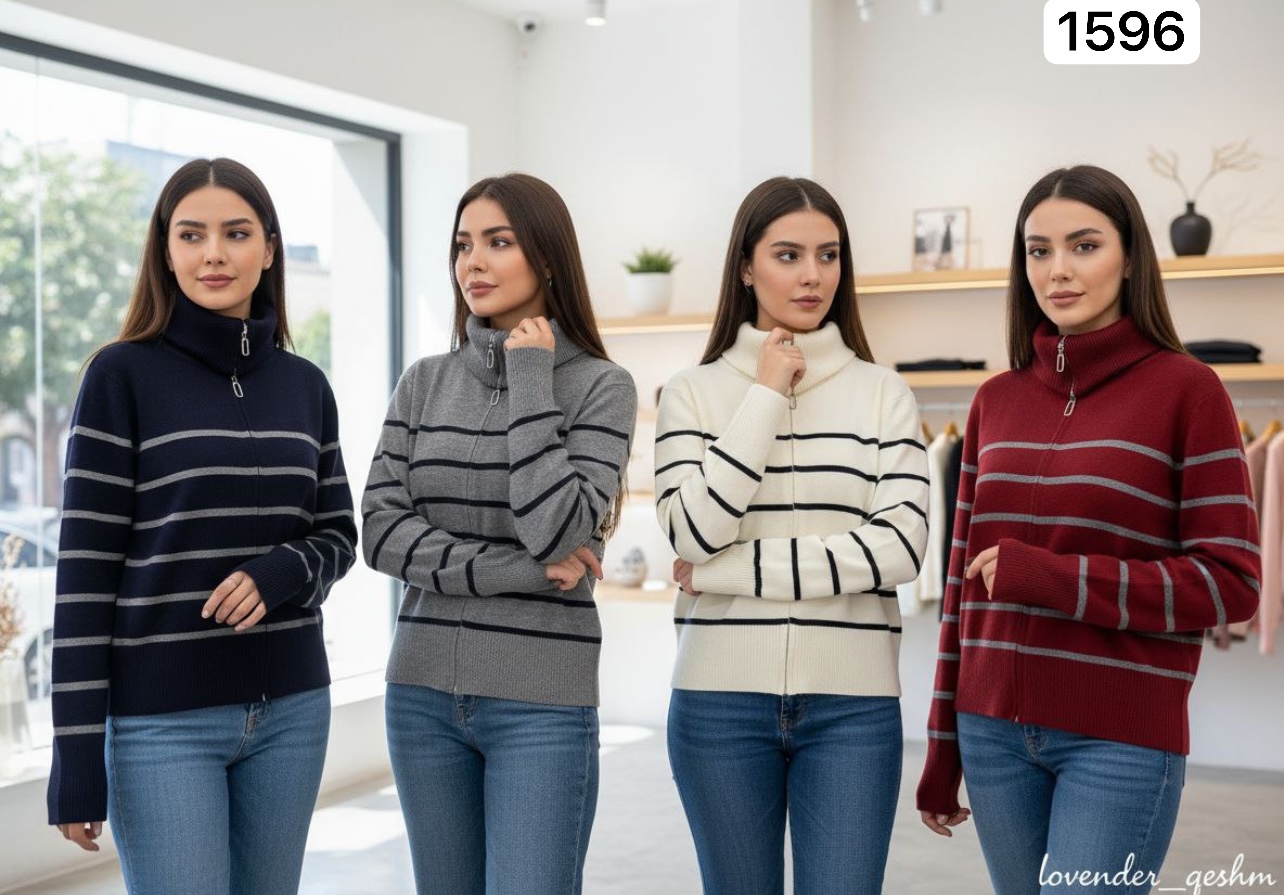 کاردیگن رینگری جلو زیپ دار زنانه کد 1596