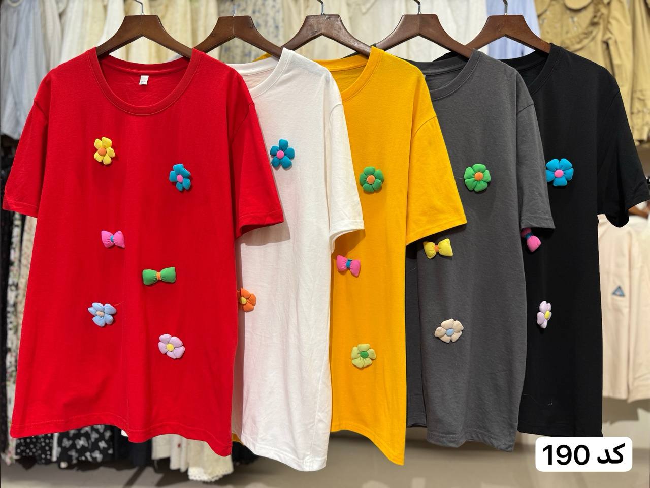 تیشرت کار شده لانگ زنانه کد 190