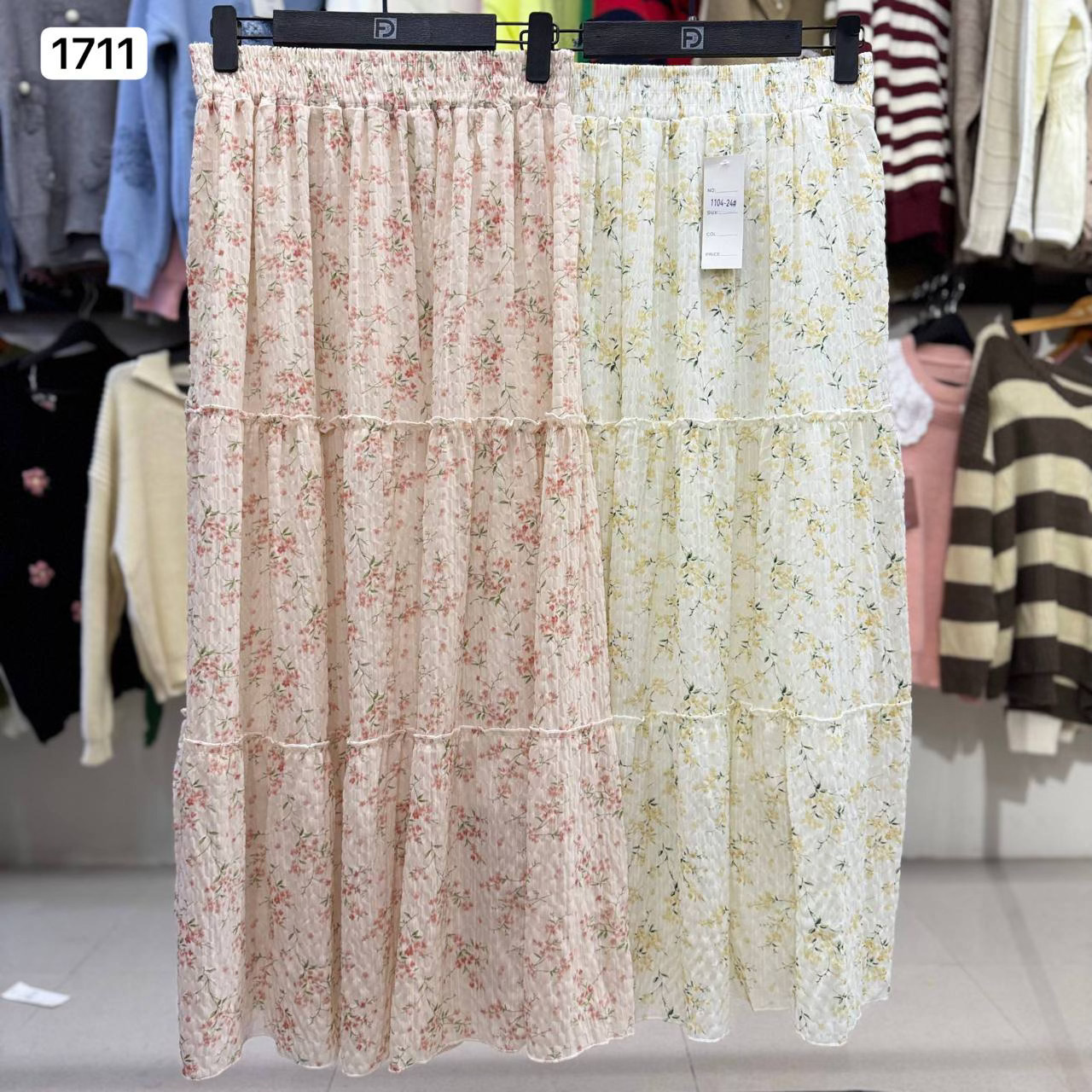 دامن طبقه ای گل دار زنانه  کد 1711 #1104-24