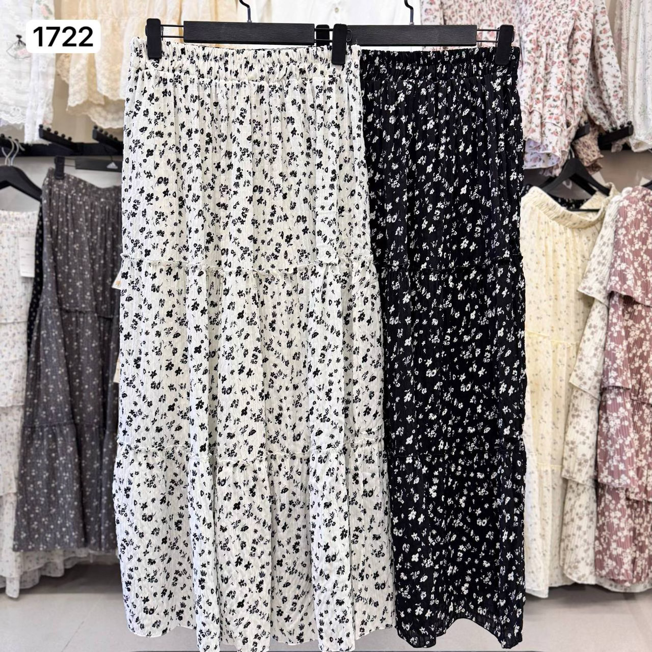 دامن طبقه ای گل دار زنانه  کد 1722 #1104-12