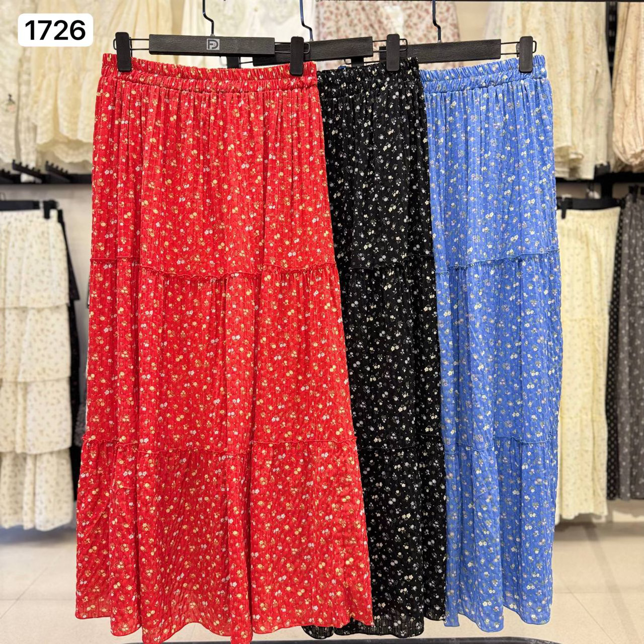 دامن طبقه ای گل دار زنانه  کد 1726 #1104-2