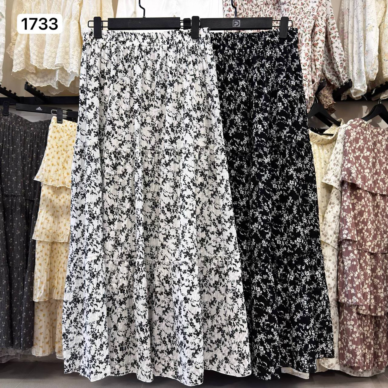 دامن طبقه ای گل دار زنانه  کد 1733 #1104-7