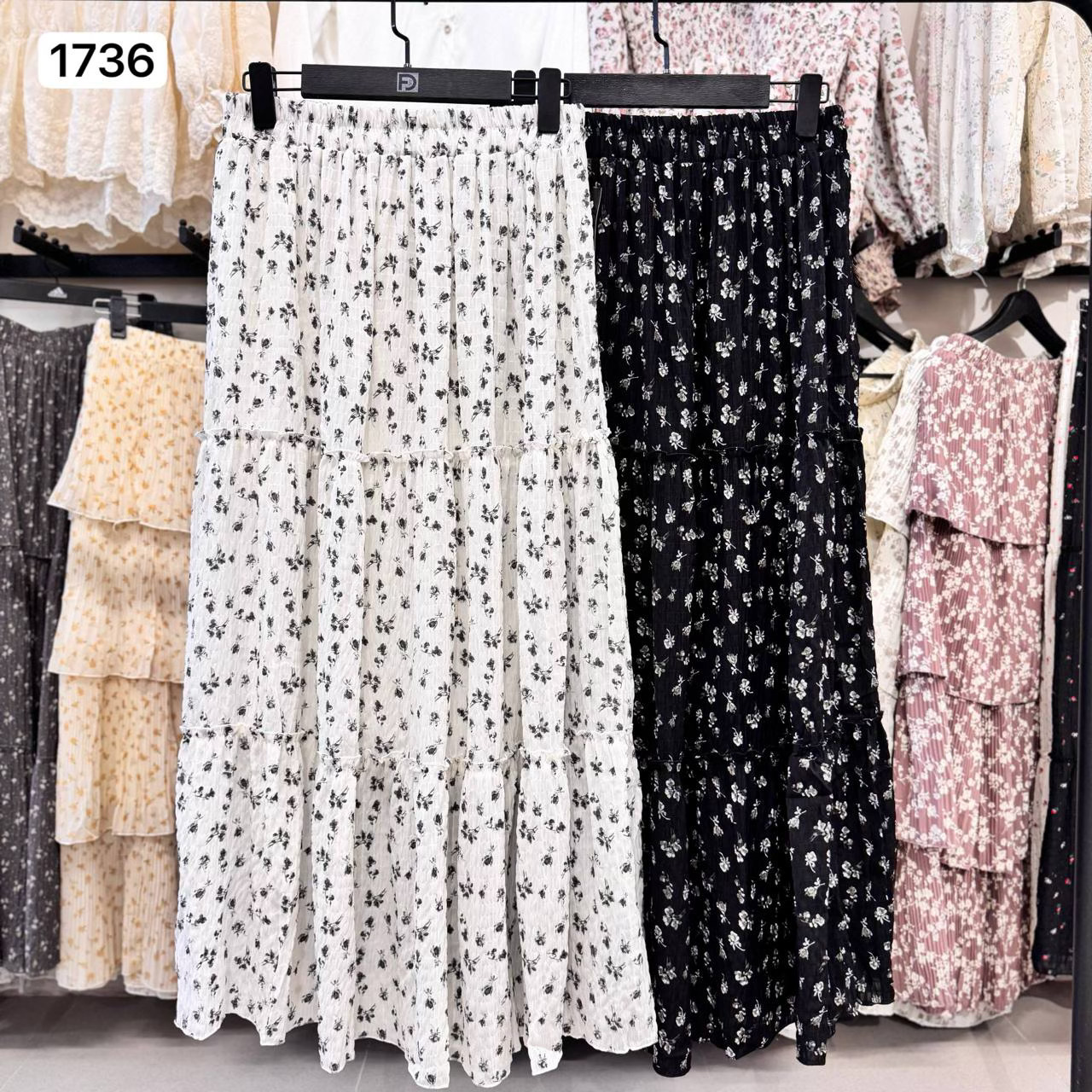 دامن طبقه ای گل دار زنانه  کد 1736 #1104-9