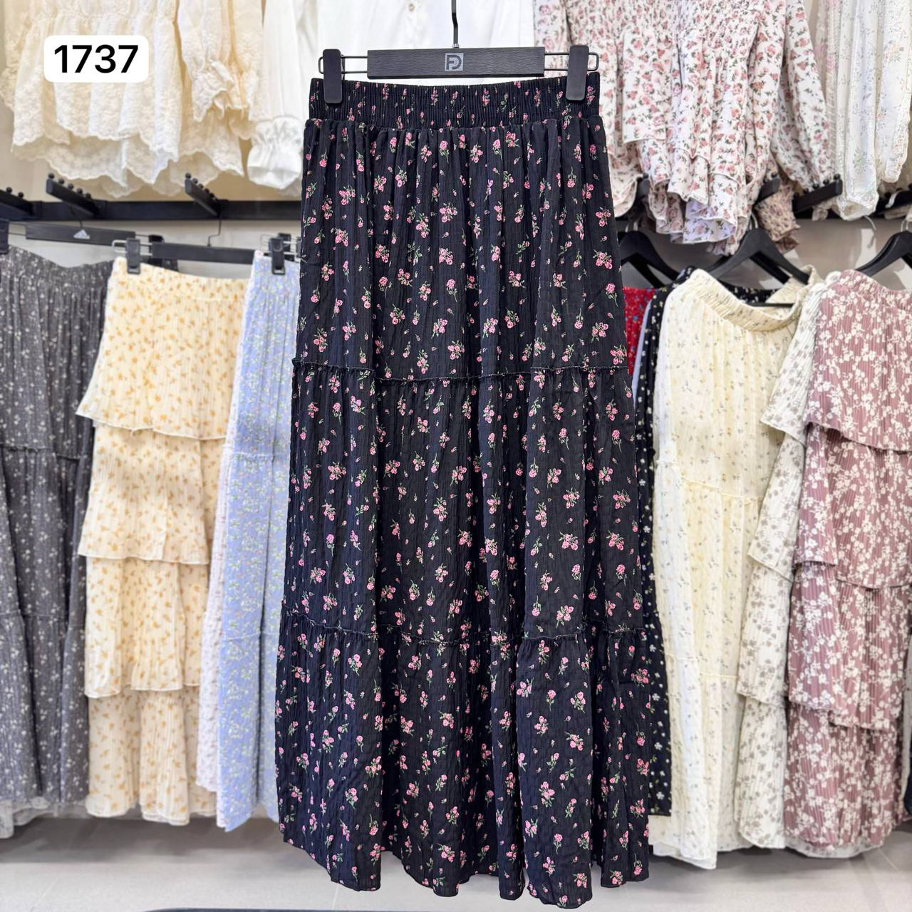 دامن طبقه ای گل دار زنانه  کد 1737 #1104-17