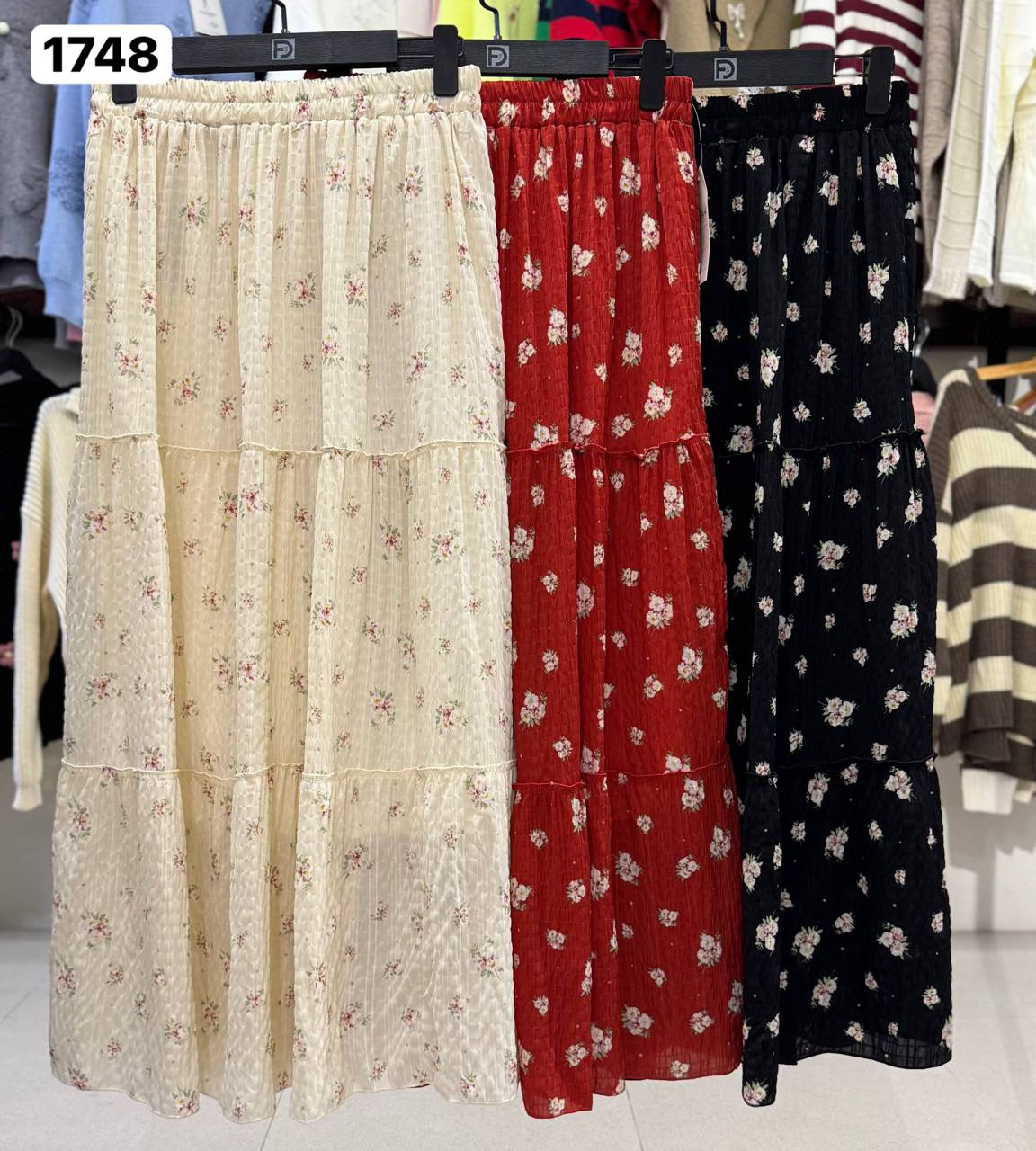 دامن طبقه ای گل دار زنانه  کد 1748 #1104-4