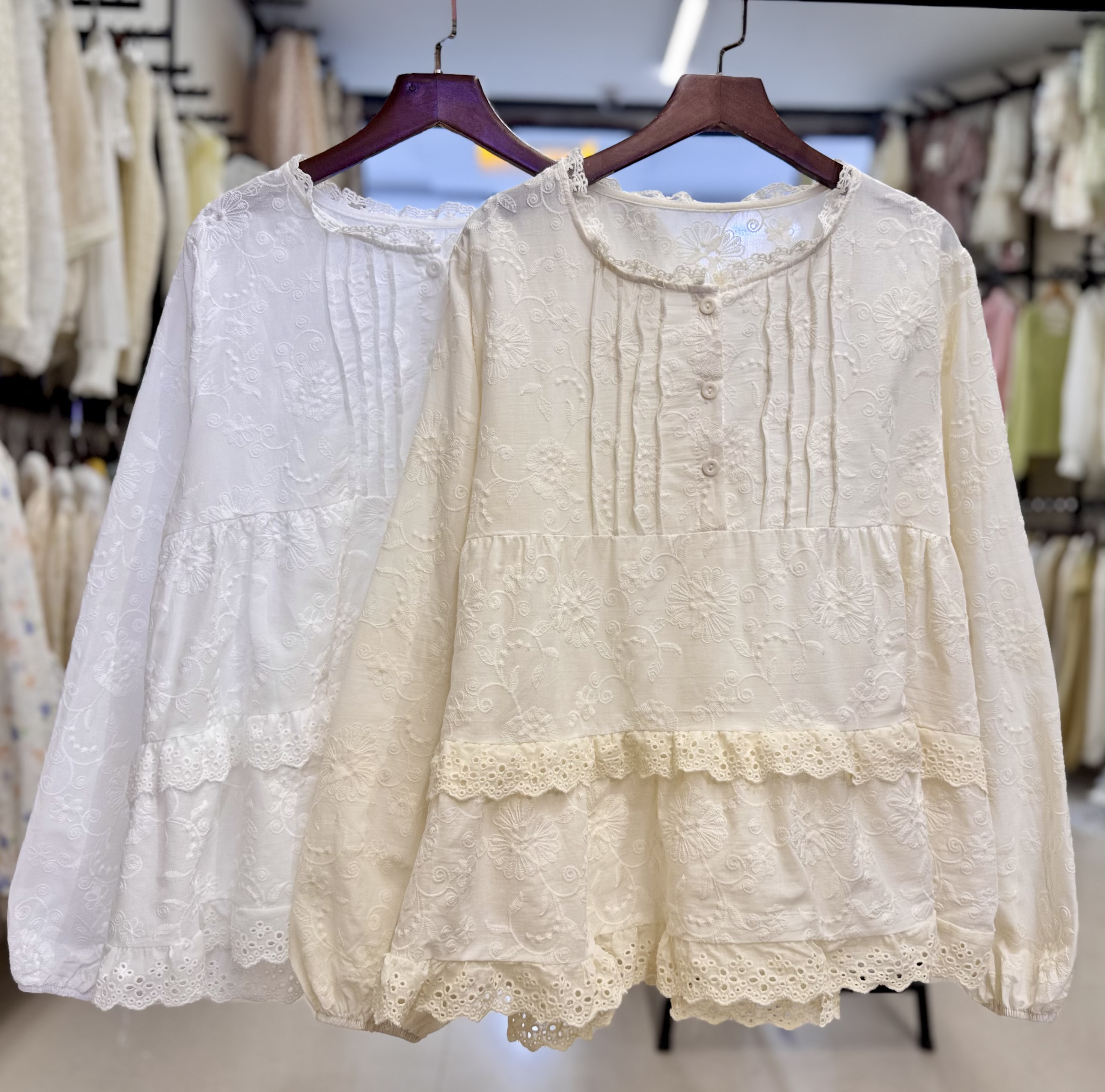 شومیز خامه دوزی کره ای زنانه کد 1762