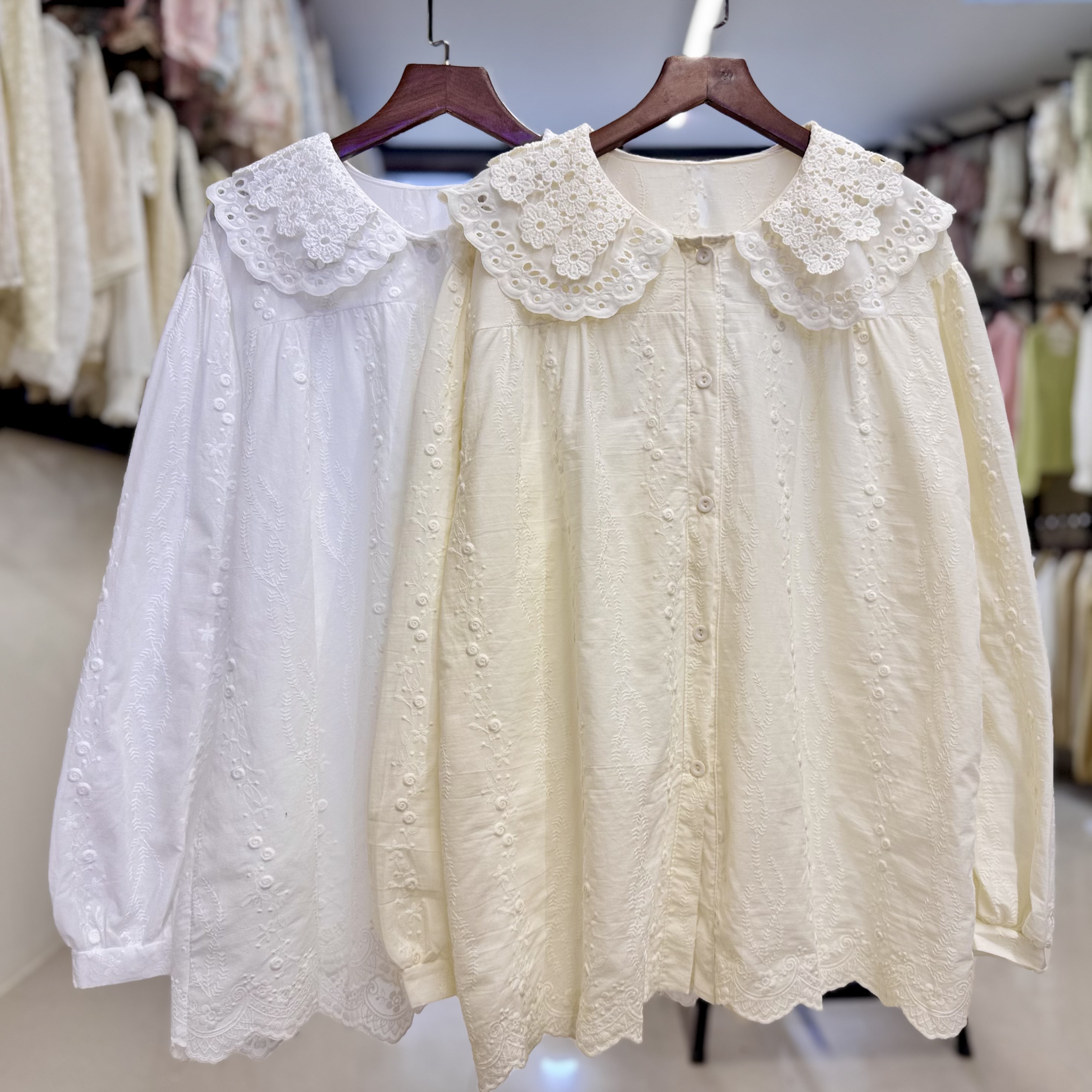 شومیز خامه دوزی کره ای زنانه کد 1765