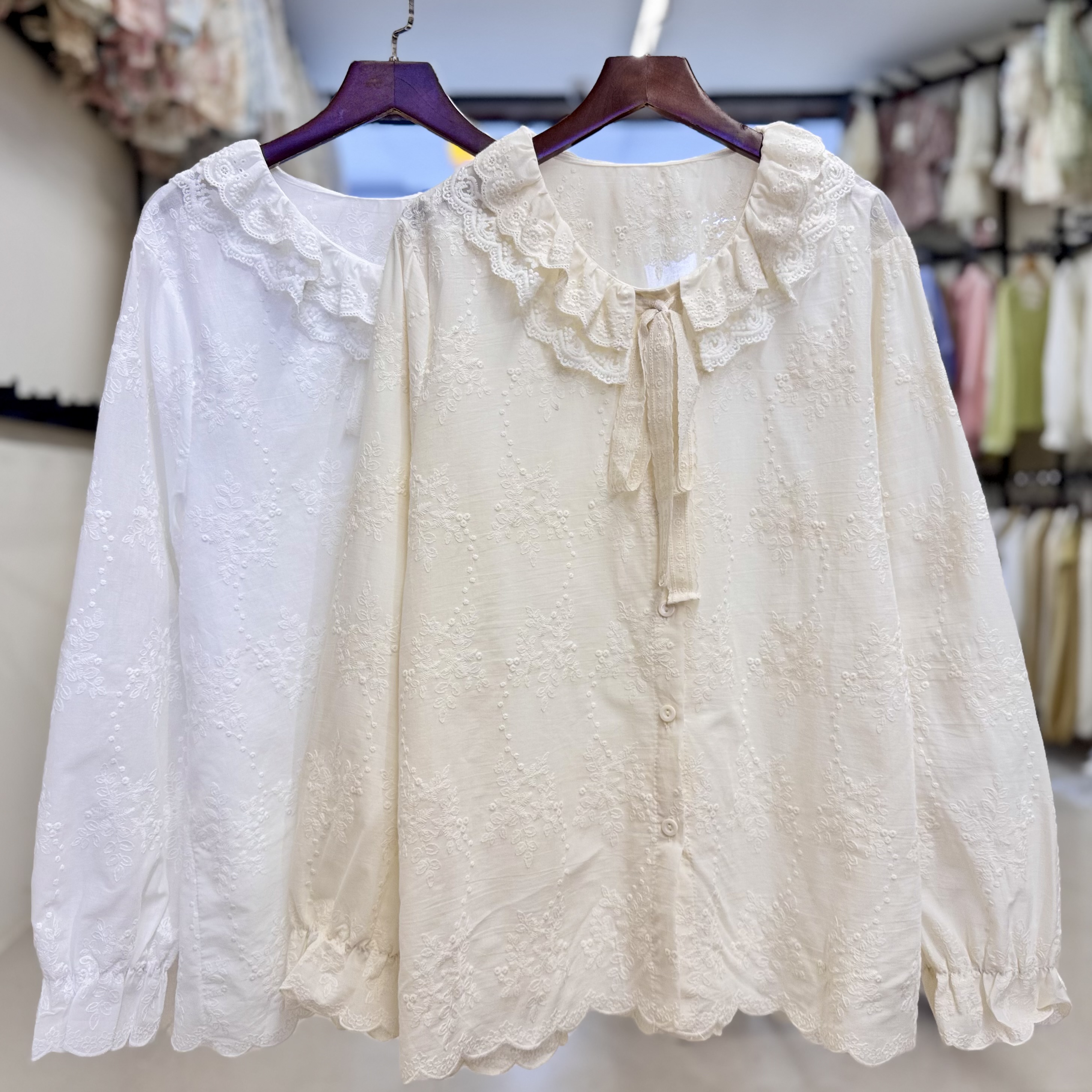 شومیز خامه دوزی کره ای زنانه کد 1766