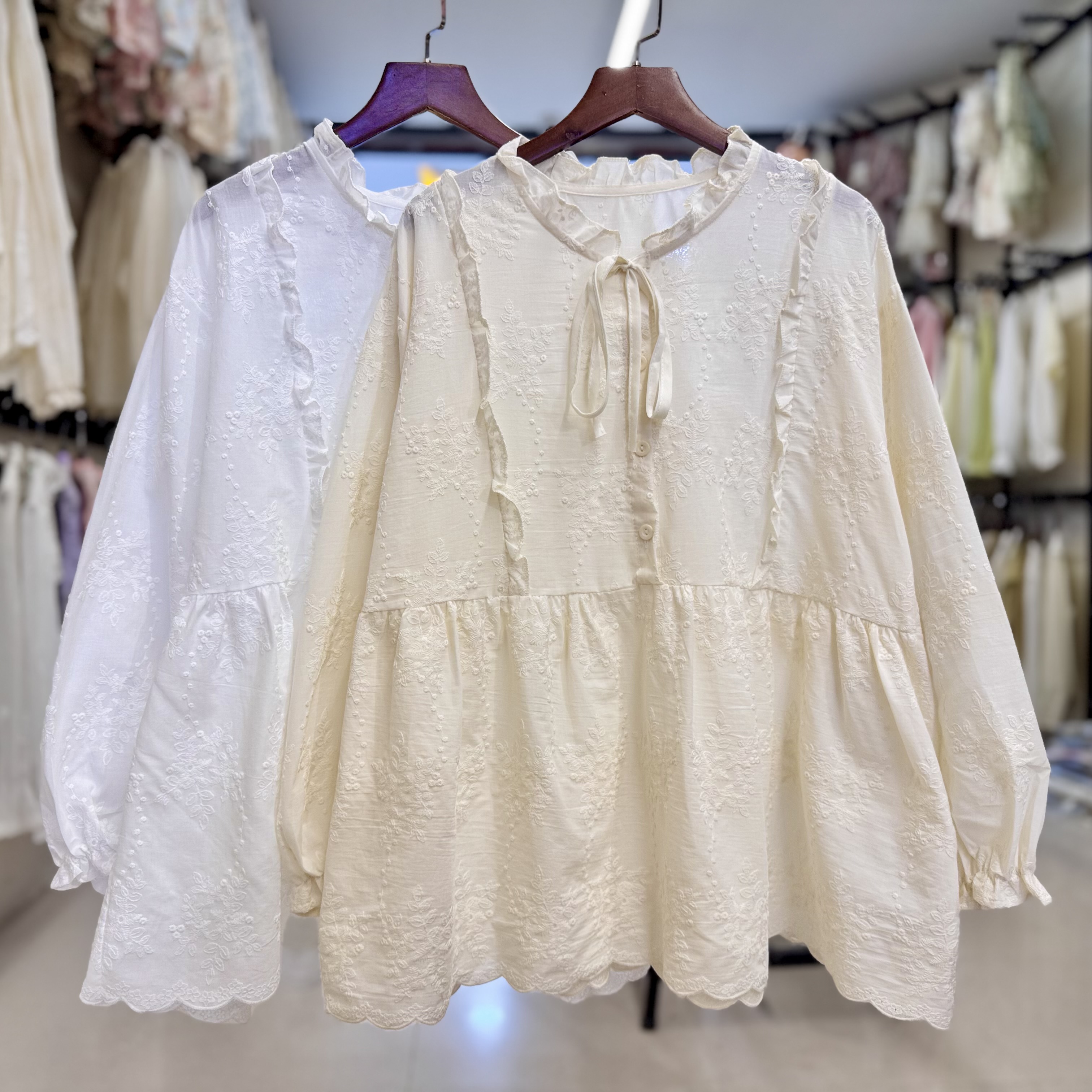 شومیز خامه دوزی کره ای زنانه کد 1767