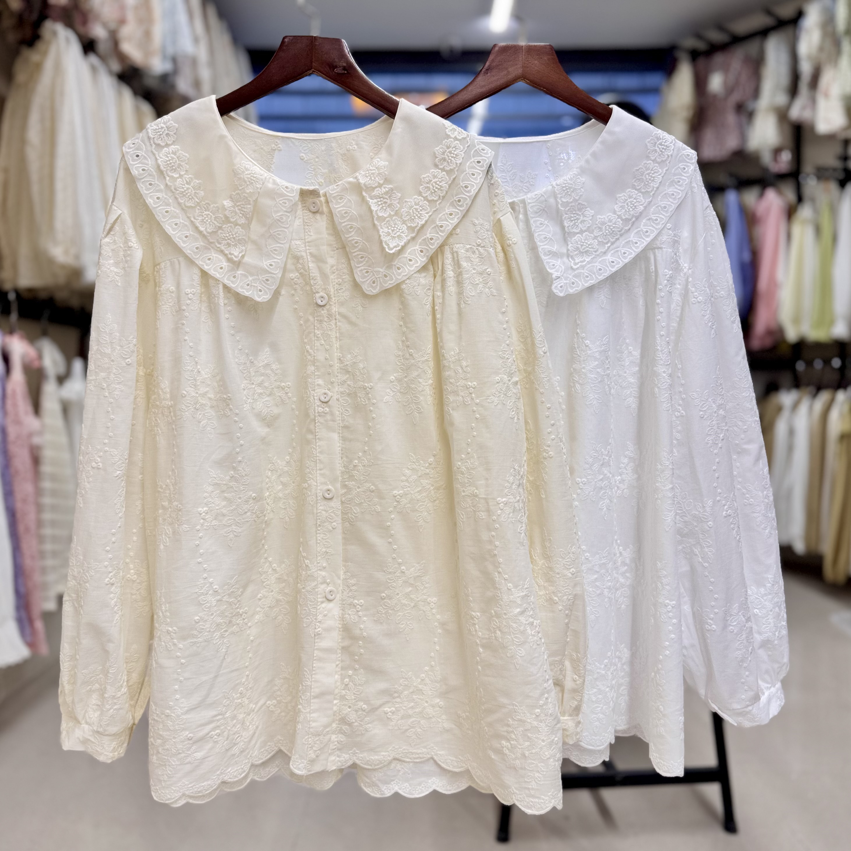 شومیز خامه دوزی کره ای زنانه کد 1771