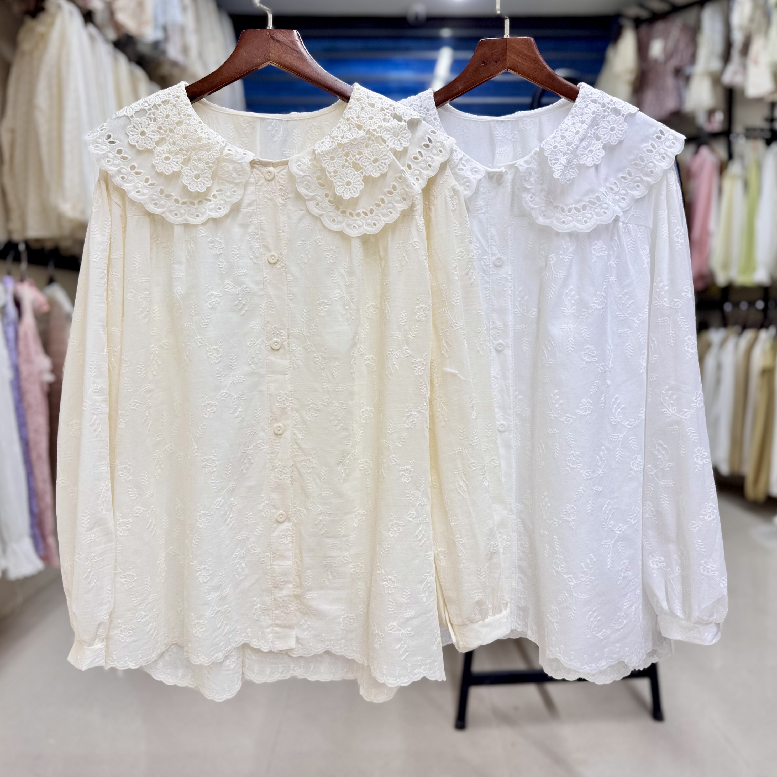 شومیز خامه دوزی کره ای زنانه کد 1775