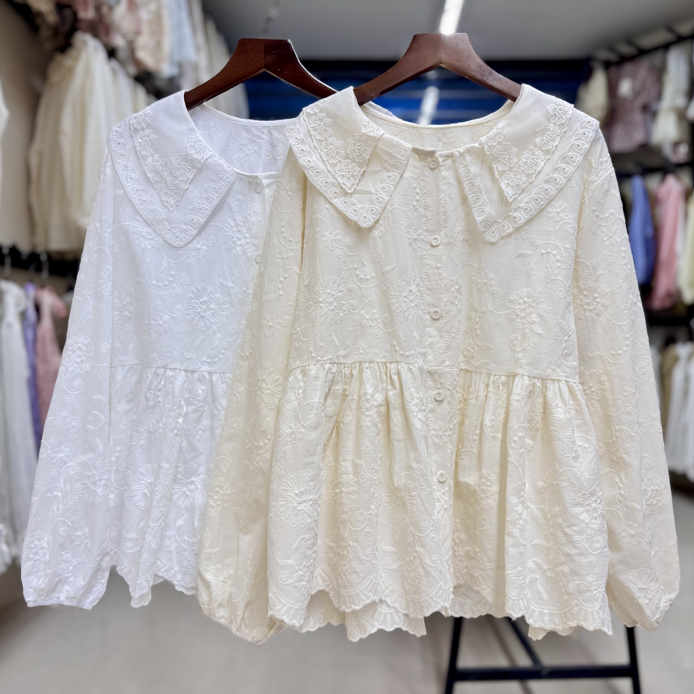 شومیز خامه دوزی کره ای زنانه کد 1776