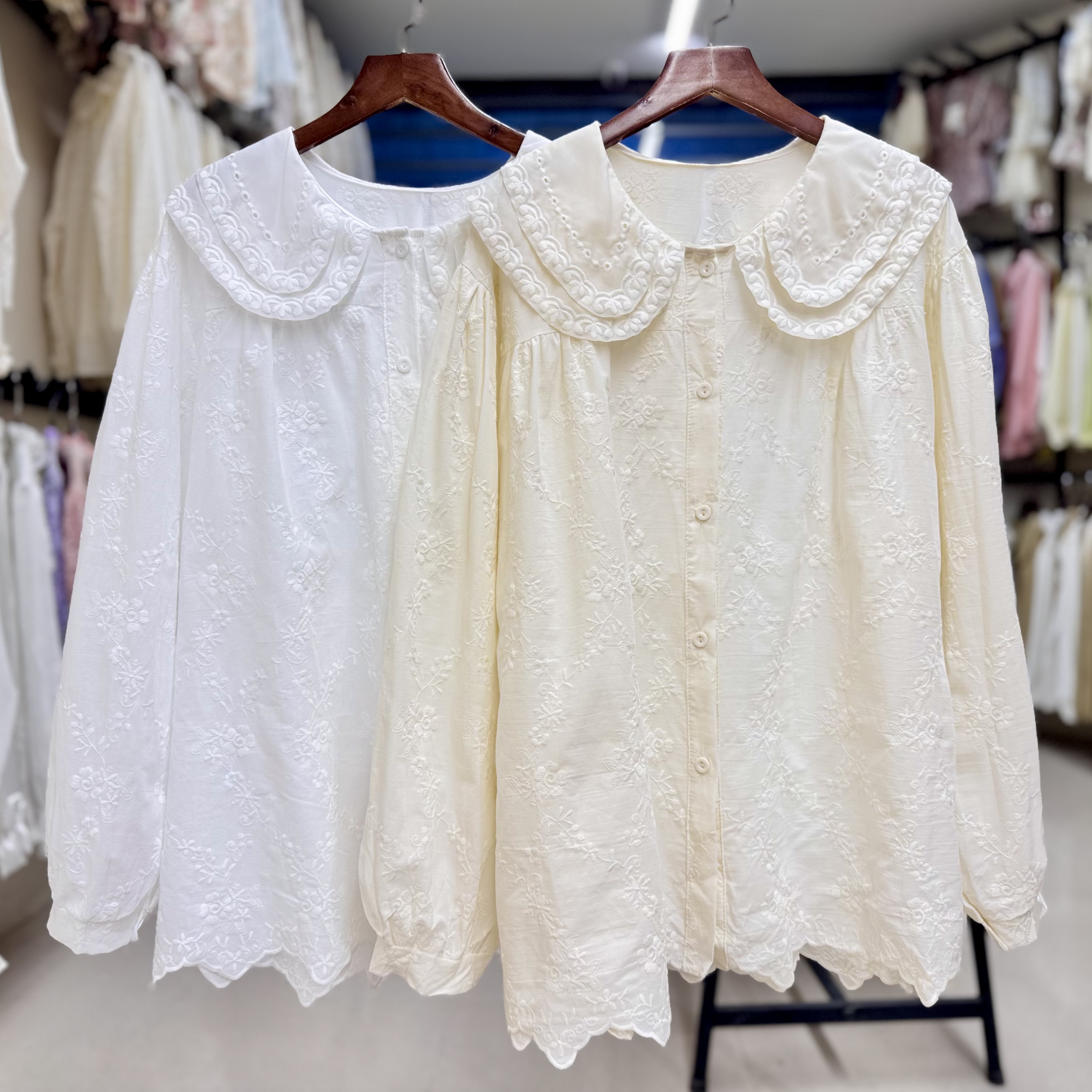 شومیز خامه دوزی کره ای زنانه کد 1777