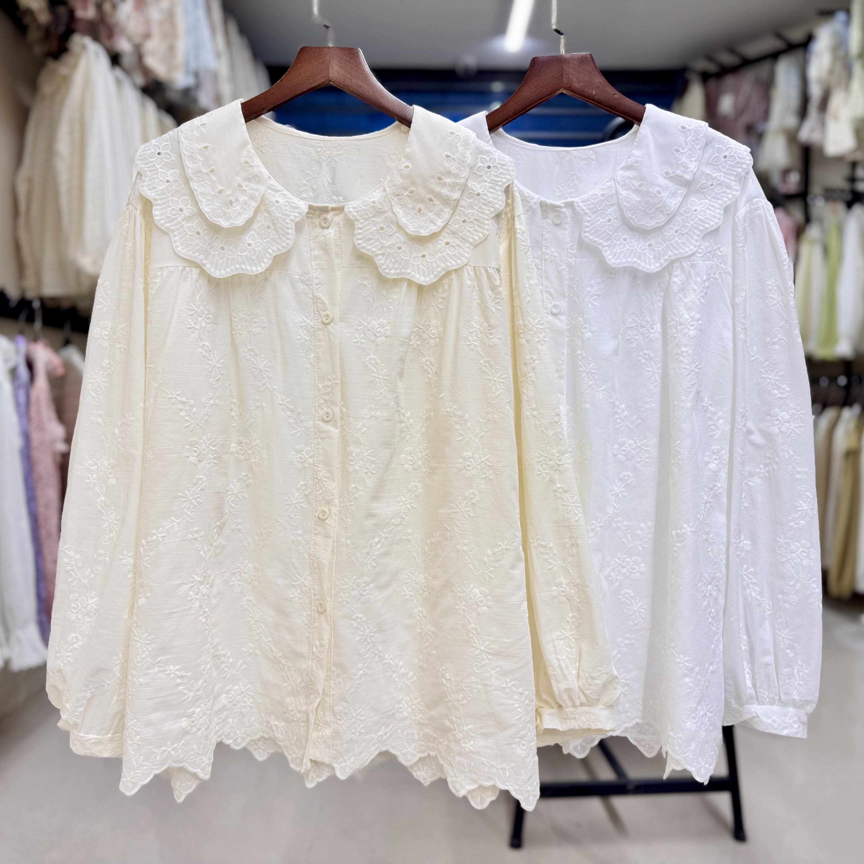 شومیز خامه دوزی کره ای زنانه کد 1778