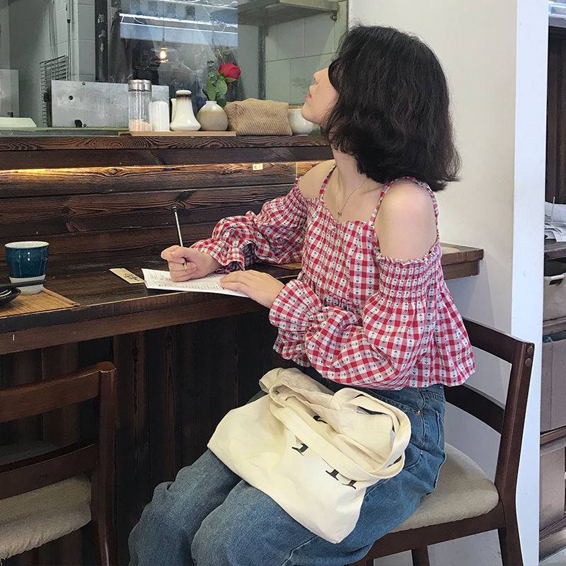 شومیز نخی چهار خونه زنانه کد 1146