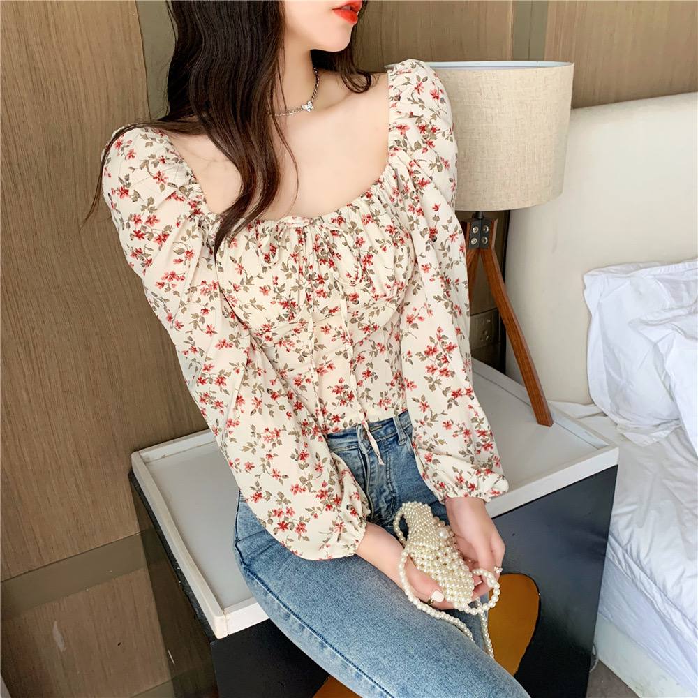 کراپ شومیز گل دار زنانه کد 894