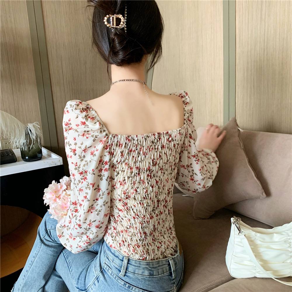 کراپ شومیز گل دار زنانه کد 894