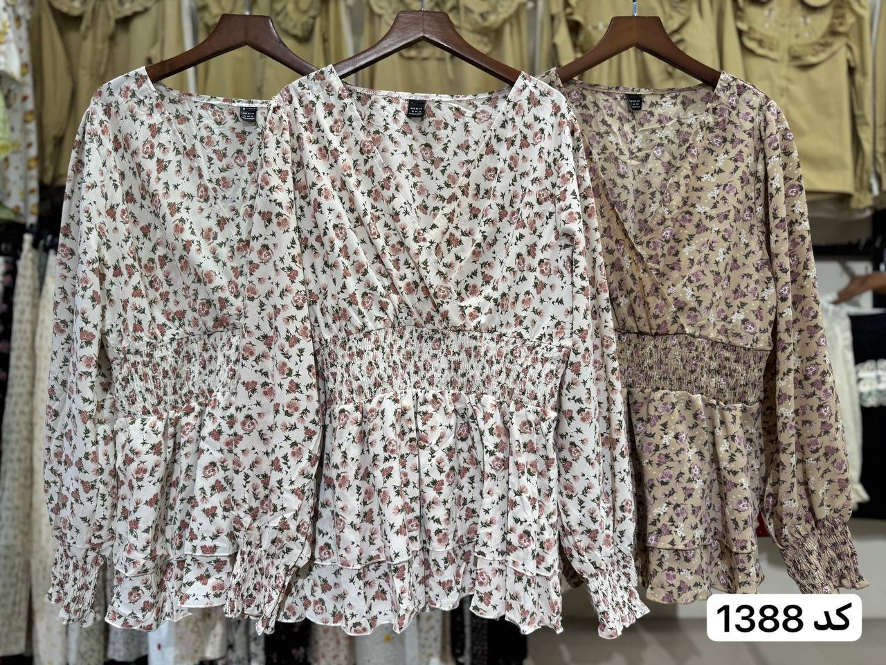 شومیز گل دار کمر کش SHEIN کد 1388