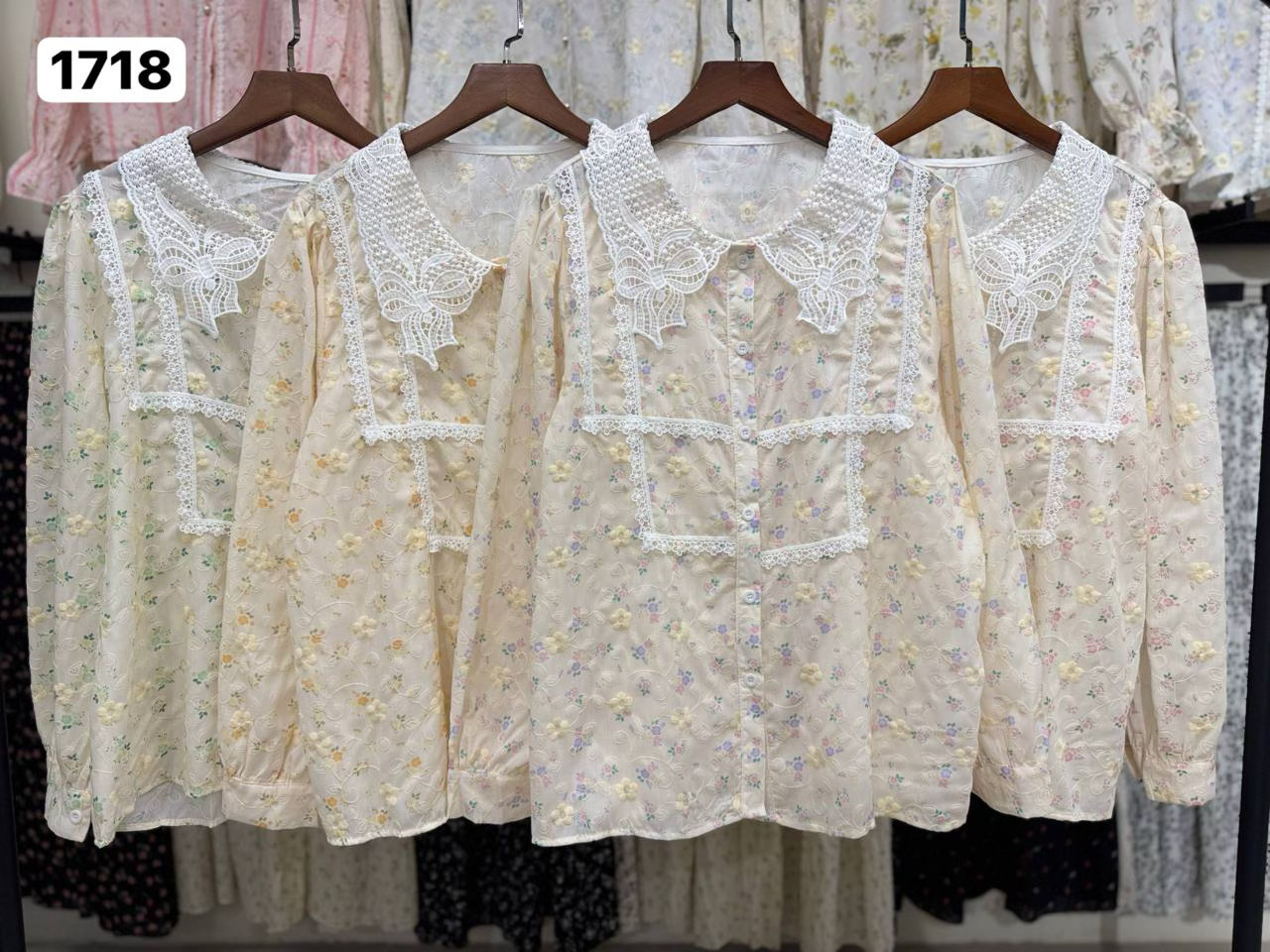 شومیز نخ خامه دوزی گل دار سفارشی کد 1718