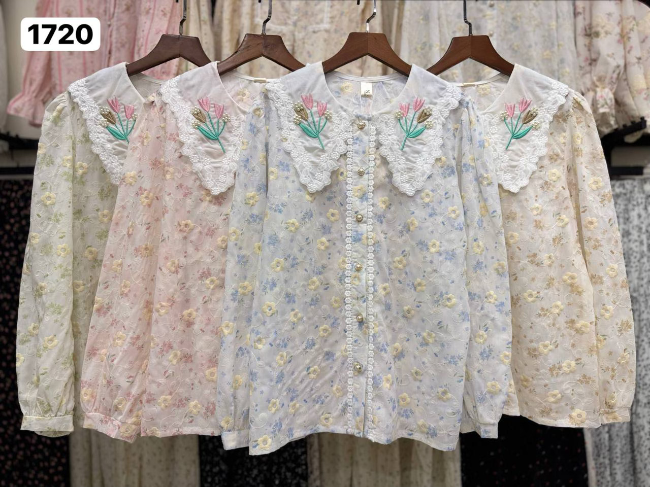 شومیز نخ خامه دوزی گل دار سفارشی کد 1720