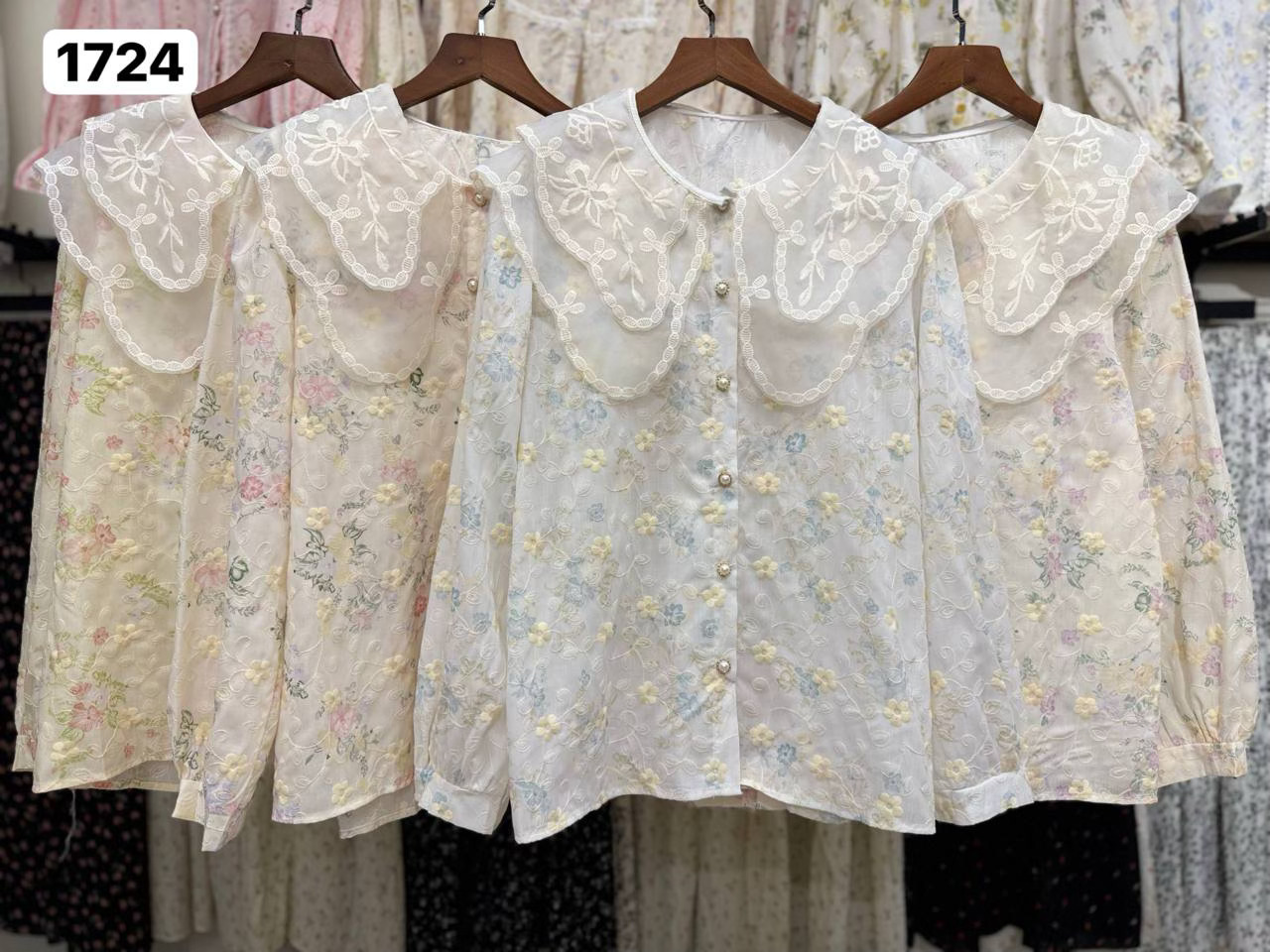 شومیز نخ خامه دوزی گل دار سفارشی کد 1724