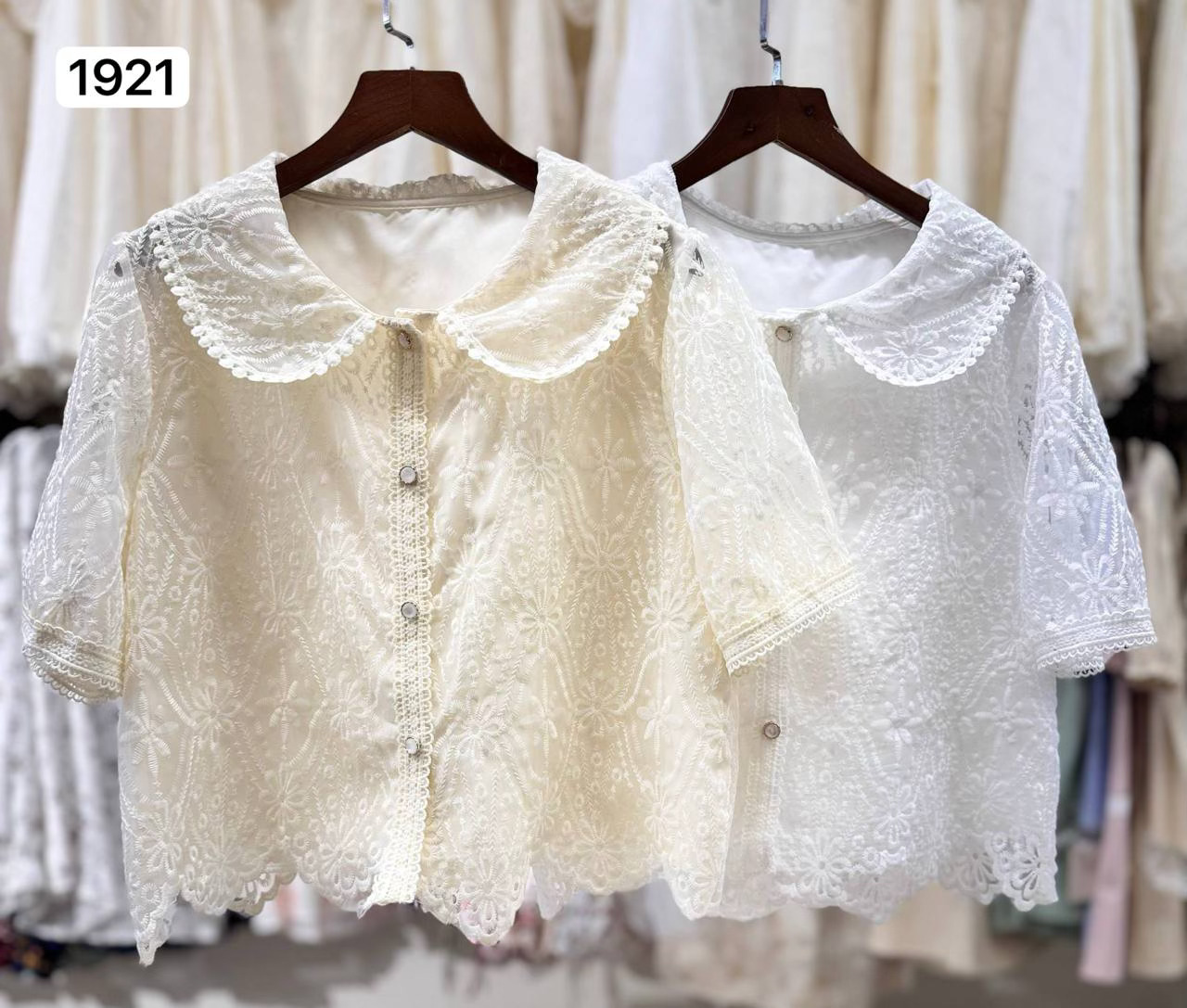 کراپ شومیز گیپور مجلسی زنانه کد 1921