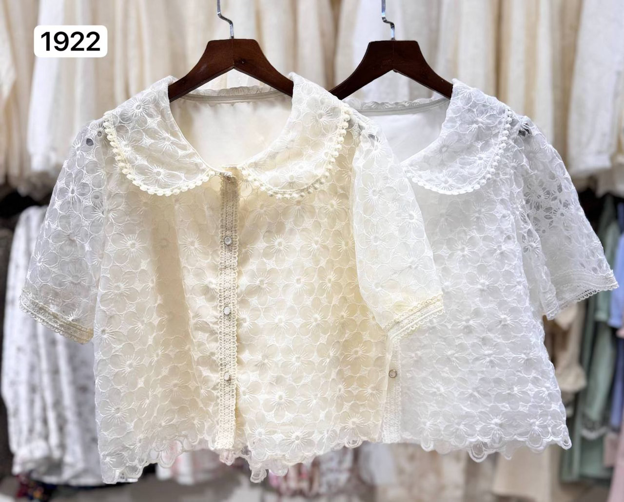 کراپ شومیز گیپور مجلسی زنانه کد 1922