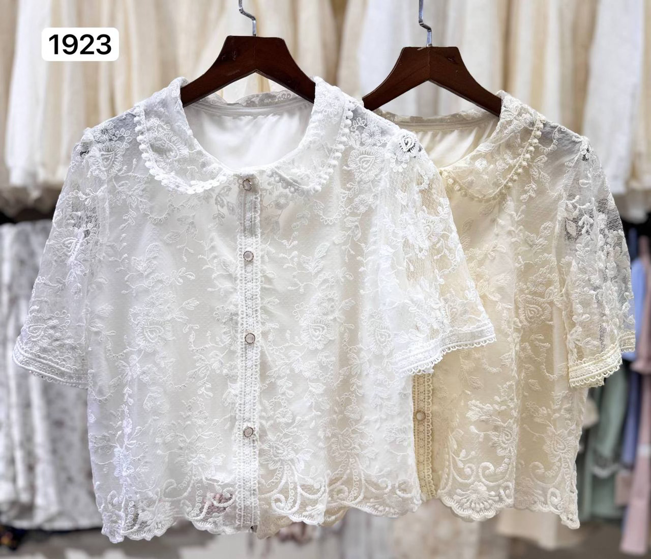 کراپ شومیز گیپور مجلسی زنانه کد 1923