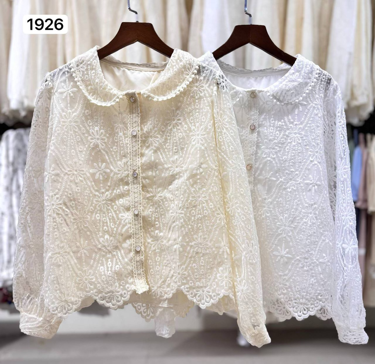 کراپ شومیز گیپور مجلسی زنانه کد 1926