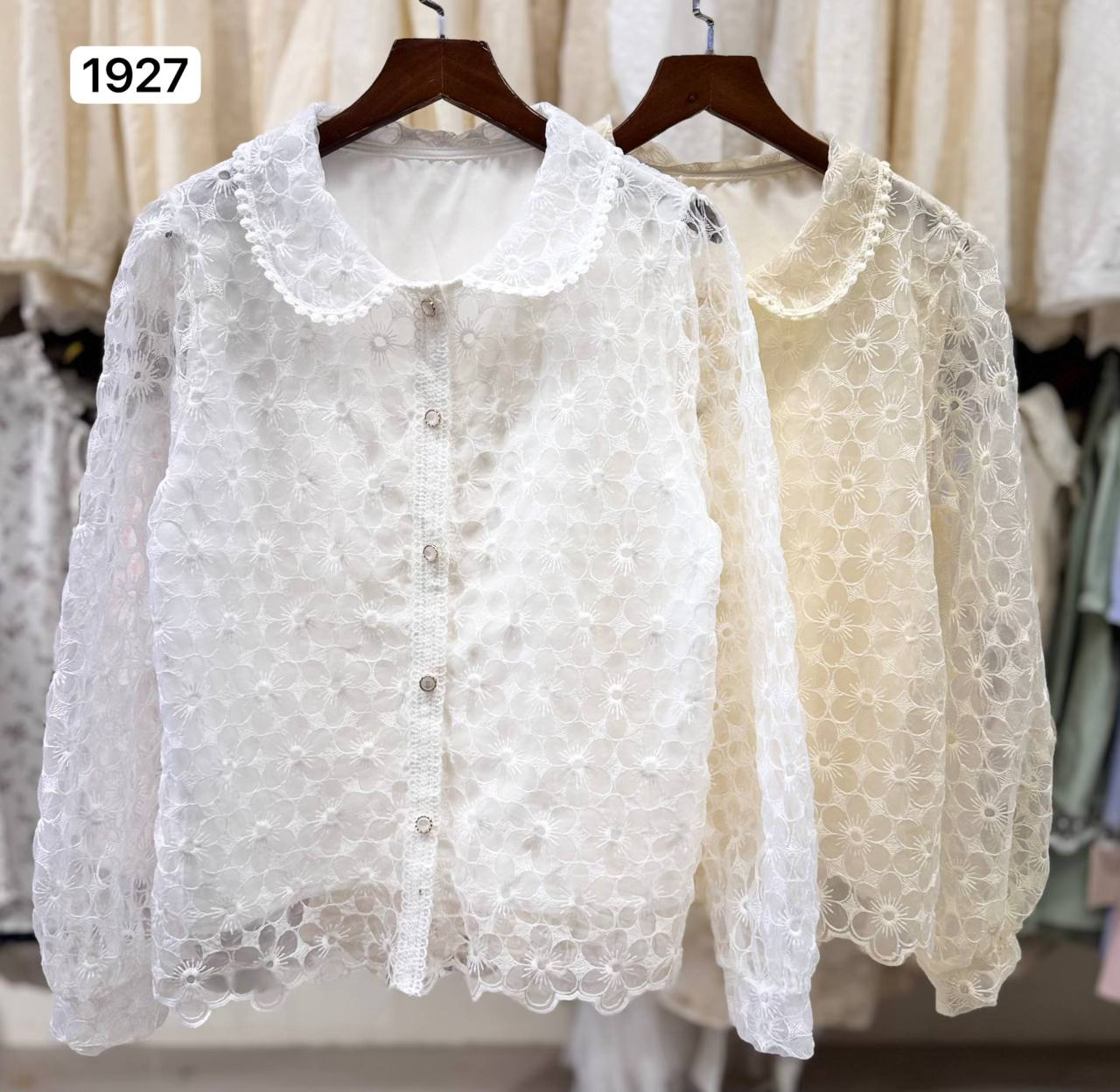 کراپ شومیز گیپور مجلسی زنانه کد 1927